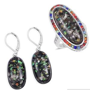 LC Black Opal Multi Color Austrian Crystal